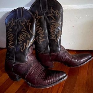 Justin Brown Lizard Womens Boots